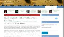 
							         Caveat Emptor: Ghost Box Profiteers Want Your Money! • ITC Voices								  
							    