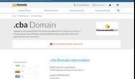 
							         .cba Domain Registration - .cba Domains - Commonwealth ...								  
							    