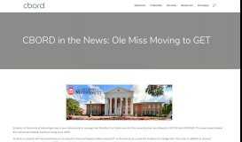 
							         CBORD in the News: Ole Miss Moving to GET | The CBORD Group								  
							    