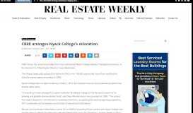 
							         CBRE arranges Nyack College's relocation – Real Estate Weekly								  
							    