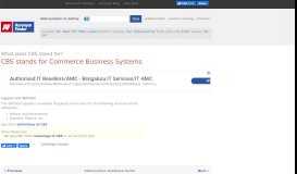 
							         CBS - Commerce Business Systems | AcronymFinder								  
							    