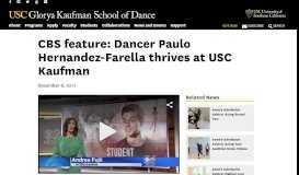 
							         CBS feature: Dancer Paulo Hernandez-Farella thrives at USC Kaufman								  
							    