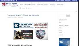 
							         CBS Sports Network – Coming Mid September! - Heart of Iowa								  
							    