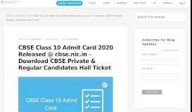 
							         CBSE Class 10 Admit Card 2019 Released For Private & Regular ...								  
							    