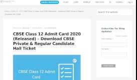 
							         CBSE Class 12 Admit Card 2019 Released For Both Private - Embibe								  
							    