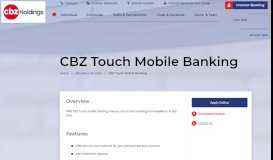 
							         CBZ Touch Mobile Banking - CBZ Holdings								  
							    