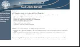 
							         CCB Online Services - Construction Contractors Board Online Services								  
							    