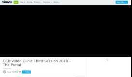 
							         CCB Video Clinic Third Session 2018 - The Portal on Vimeo								  
							    