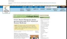 
							         CCCC Dental Programs begin partnership with ECU School of Dental ...								  
							    