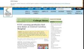 
							         CCCC nursing graduates find new home at Central Carolina Hospital ...								  
							    