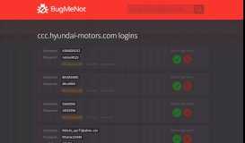 
							         ccc.hyundai-motors.com passwords - BugMeNot								  
							    