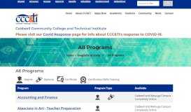 
							         CCC&TI All Programs and Courses								  
							    