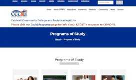 
							         CCC&TI Programs of Study								  
							    