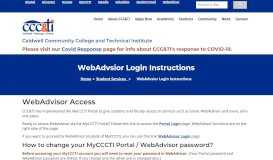 
							         CCC&TI WebAdvisor Login Instructions								  
							    