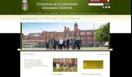
							         CCGS: Welcome - Chatham & Clarendon Grammar School								  
							    