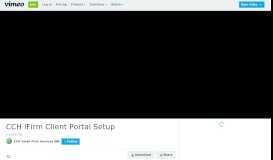 
							         CCH iFirm Client Portal Setup on Vimeo								  
							    