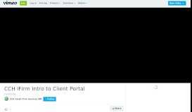
							         CCH iFirm Intro to Client Portal on Vimeo								  
							    