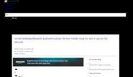 
							         ccnet webdashboard authentication forms mode how to set it up so ...								  
							    