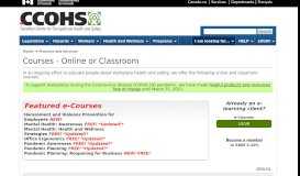 
							         CCOHS: Courses - Online or Classroom								  
							    