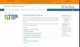 
							         CCR Validator Portal - Engaged Learning Tools - UC San Diego								  
							    