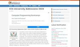 
							         CCS University Admissions 2019-20: Application form, Dates for UG ...								  
							    
