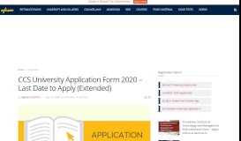 
							         CCS University Application Form 2019 ... - AglaSem Admission								  
							    