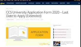 
							         CCS University Application Form 2019 (Released!) – Apply Here ...								  
							    