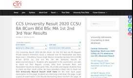 
							         CCS University Result 2019 Check BA B.Com B.Ed B.Sc MA 1st 2nd ...								  
							    