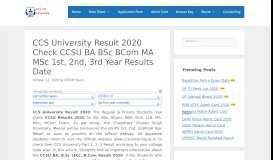 
							         CCS University Result 2019 Check CCSU BA BSc BCom MA MSc ...								  
							    