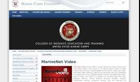 
							         CDET - MarineNet Video - Marine Corps University								  
							    