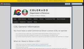 
							         CDL General Information | Department of Revenue - Motor Vehicle								  
							    