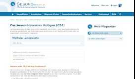 
							         CEA - Carcinoembryonales Antigen - Tumormarker | Gesundheitsportal								  
							    