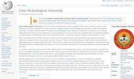 
							         Cebu Technological University - Wikipedia								  
							    