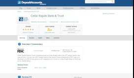 
							         Cedar Rapids Bank & Trust Reviews and Rates - Iowa								  
							    
