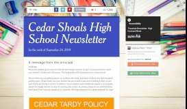 
							         Cedar Shoals High School Newsletter - Smore								  
							    