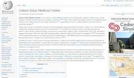 
							         Cedars-Sinai Medical Center - Wikipedia								  
							    