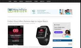 
							         Cedars-Sinai Offers Patients App on Apple Watch | Health Tech Insider								  
							    