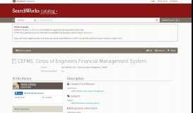 
							         CEFMS, Corps of Engineers Financial Management System in ...								  
							    