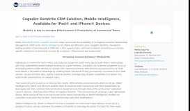 
							         Cegedim Dendrite CRM Solution, Mobile Intelligence ...								  
							    