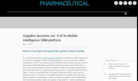 
							         Cegedim launches ver. 9 of its Mobile Intelligence CRM platform								  
							    