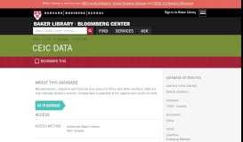 
							         CEIC Data | Baker Library | Harvard Business School								  
							    
