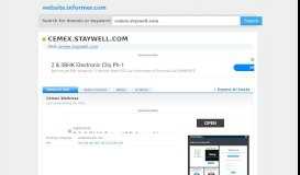 
							         cemex.staywell.com at WI. StayWell Portal - Website Informer								  
							    