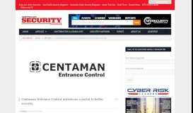
							         Centaman Entrance Control introduces a portal to better security								  
							    