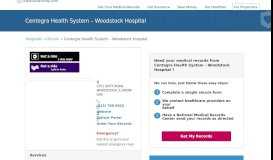 
							         Centegra Health System - Woodstock Hospital | MedicalRecords.com								  
							    