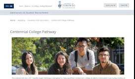 
							         Centennial College Pathway | Admissions & Student Recruitment								  
							    