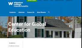 
							         Center for Global Education - Wheaton College Massachusetts								  
							    