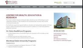 
							         Center for Health, Education and Research - St. Claire HealthCare								  
							    