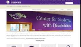 
							         Center for Students with Disabilities | University of ... - UW-Whitewater								  
							    