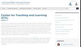 
							         Center for Teaching and Learning (CTL) - American Public University ...								  
							    