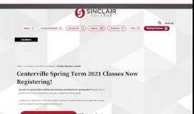 
							         Centerville Fall Term 2019 Registration - Sinclair Community College								  
							    